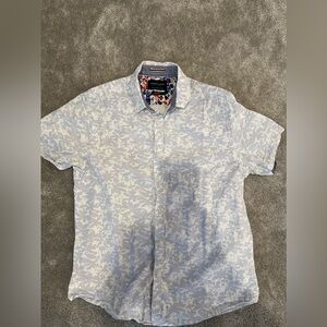 Denim and Flower Buttondown Shirt